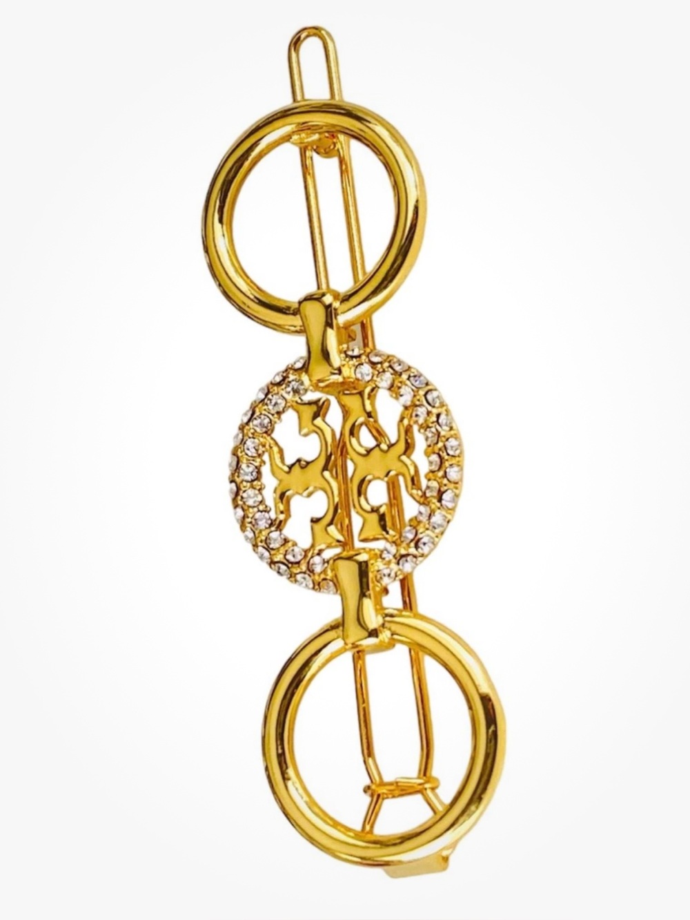 Tory Burch Gold-Tone Crystal Logo - Picture 7 of 12